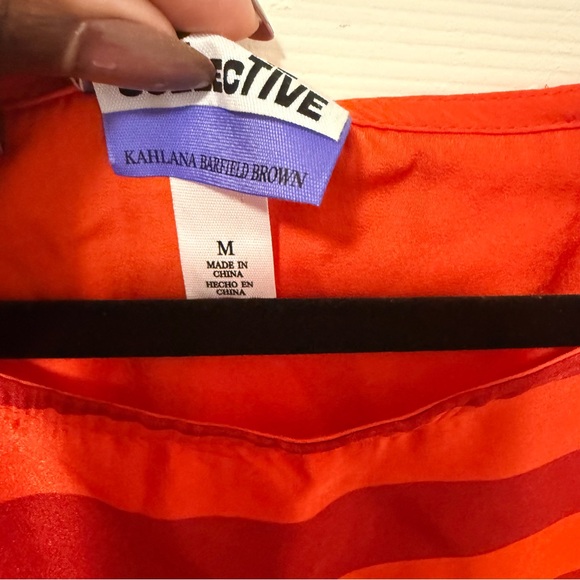 Target Red and Orange Striped Long-Sleeve Blouse - Picture 4 of 6